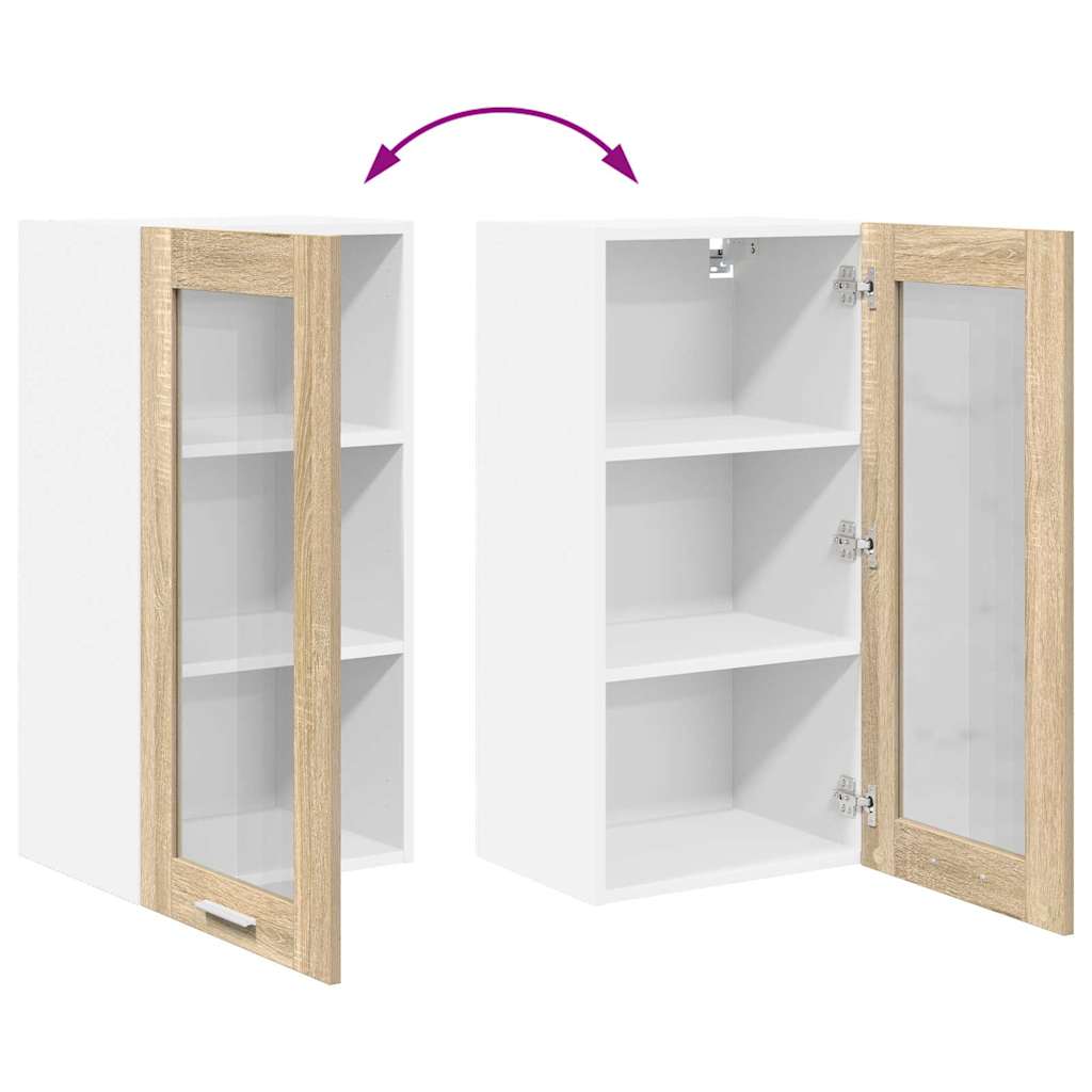 Dulap suspendat cu usa Riga 2 pcs Stejar Sonoma 40 x 31 x 80 cm — imaginea 13