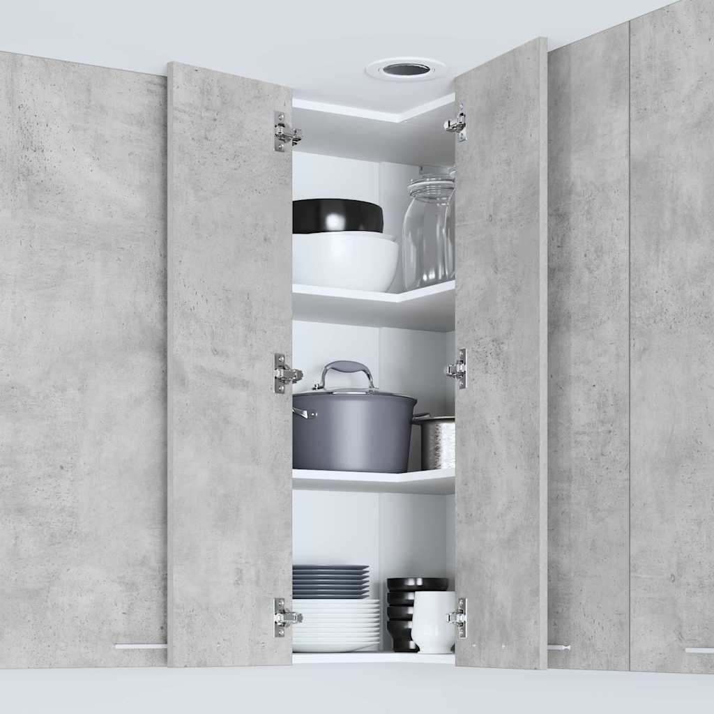 Dulap suspendat cu raft Riga Gri beton si Alb 57 x 57 x 100 cm — imaginea 5