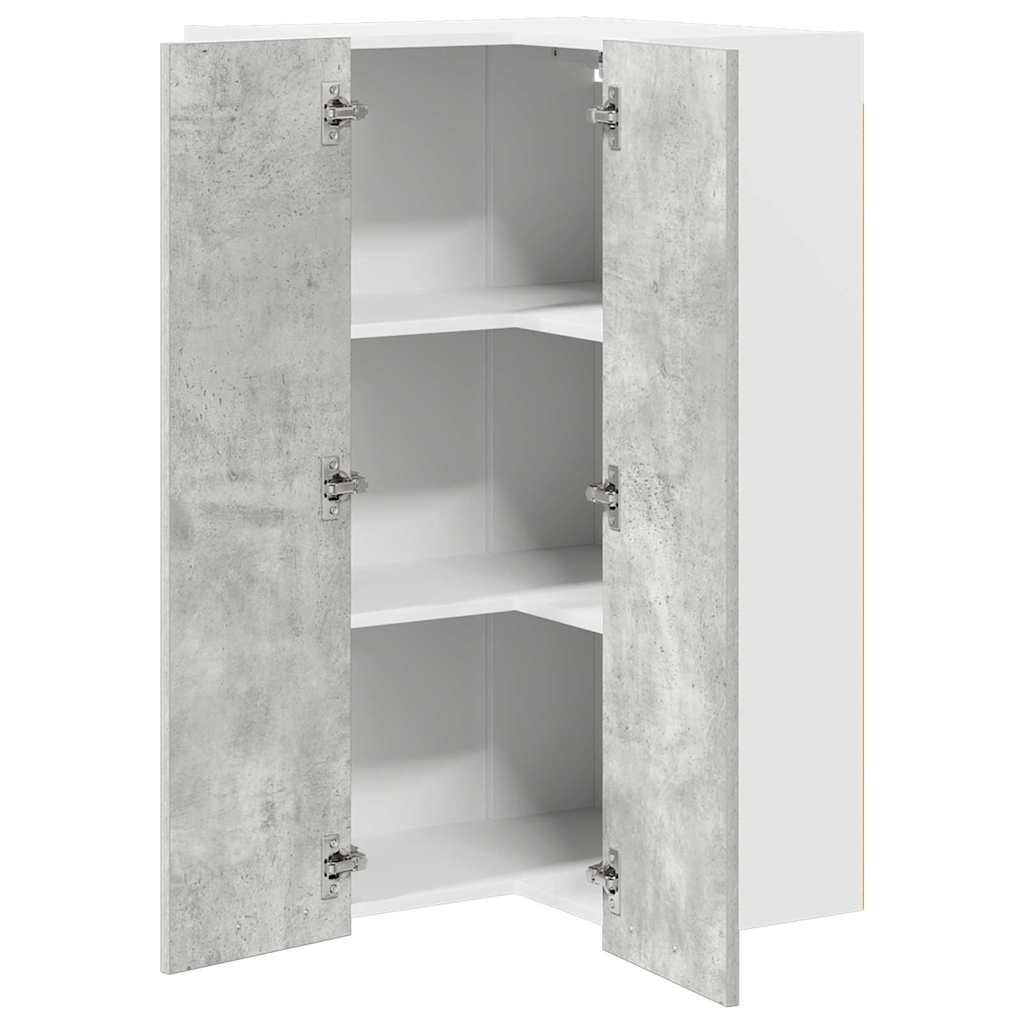 Dulap suspendat cu raft Riga Gri beton si Alb 57 x 57 x 100 cm — imaginea 6