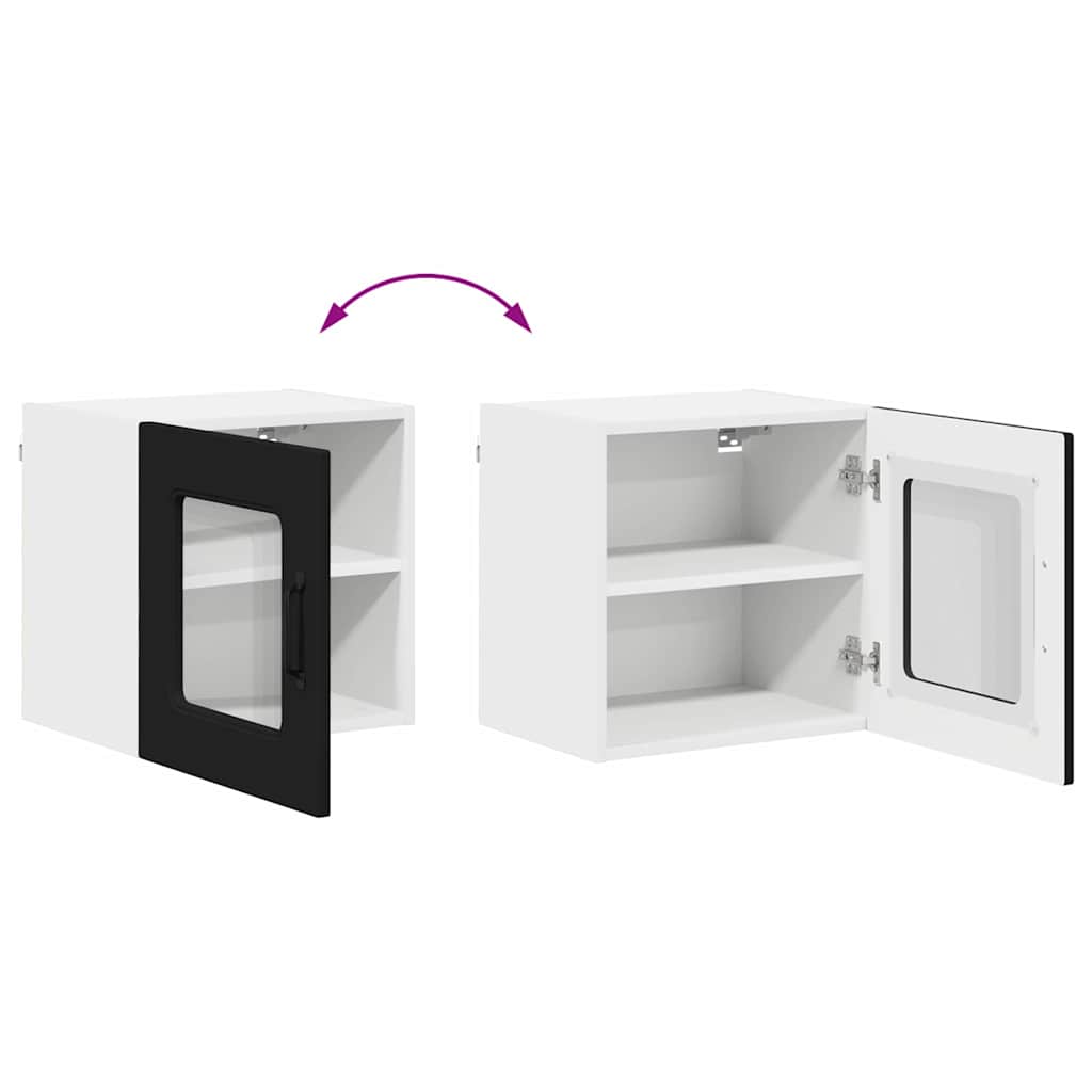 Dulap suspendat de bucatarie cu usa 2 pcs Negru 40 x 31 x 40 cm — imaginea 13