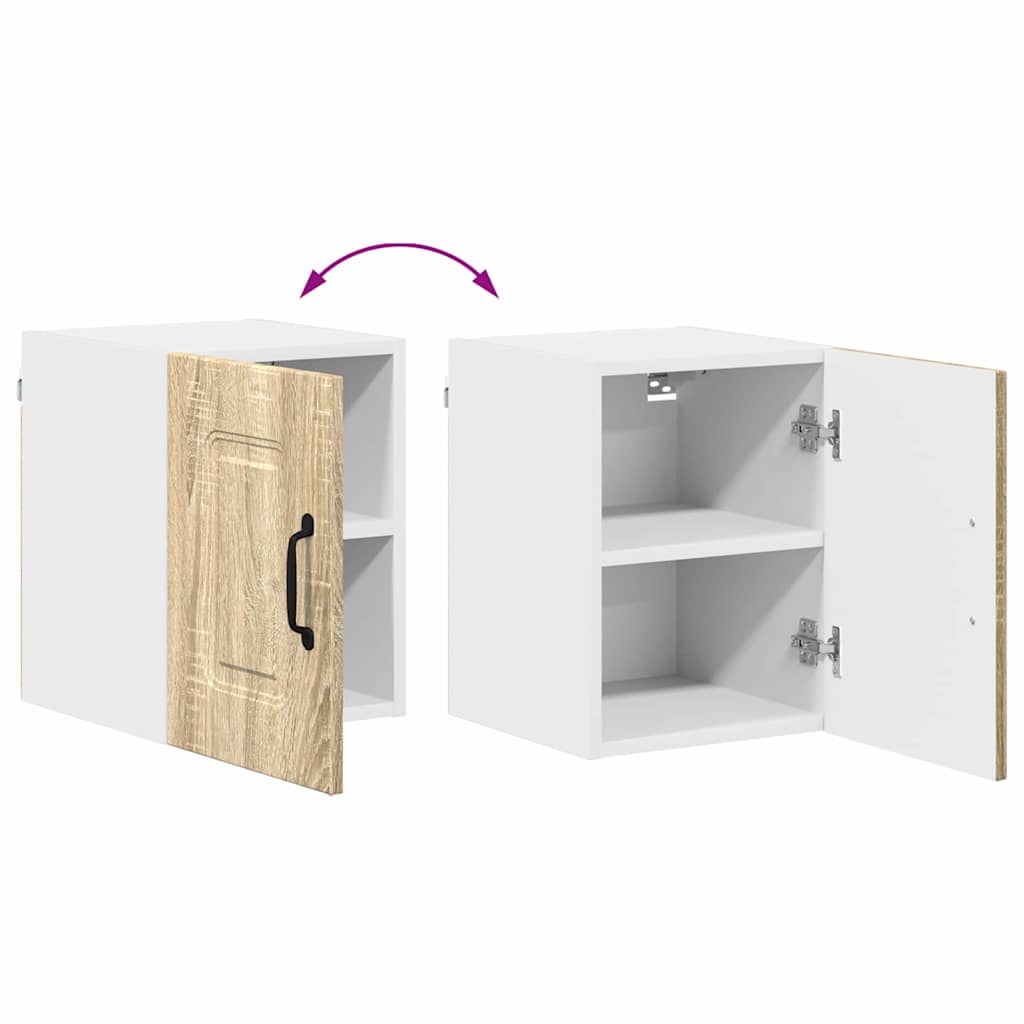 Dulap suspendat de bucatarie cu raft cu usa 2 pcs Stejar Sonoma — imaginea 13