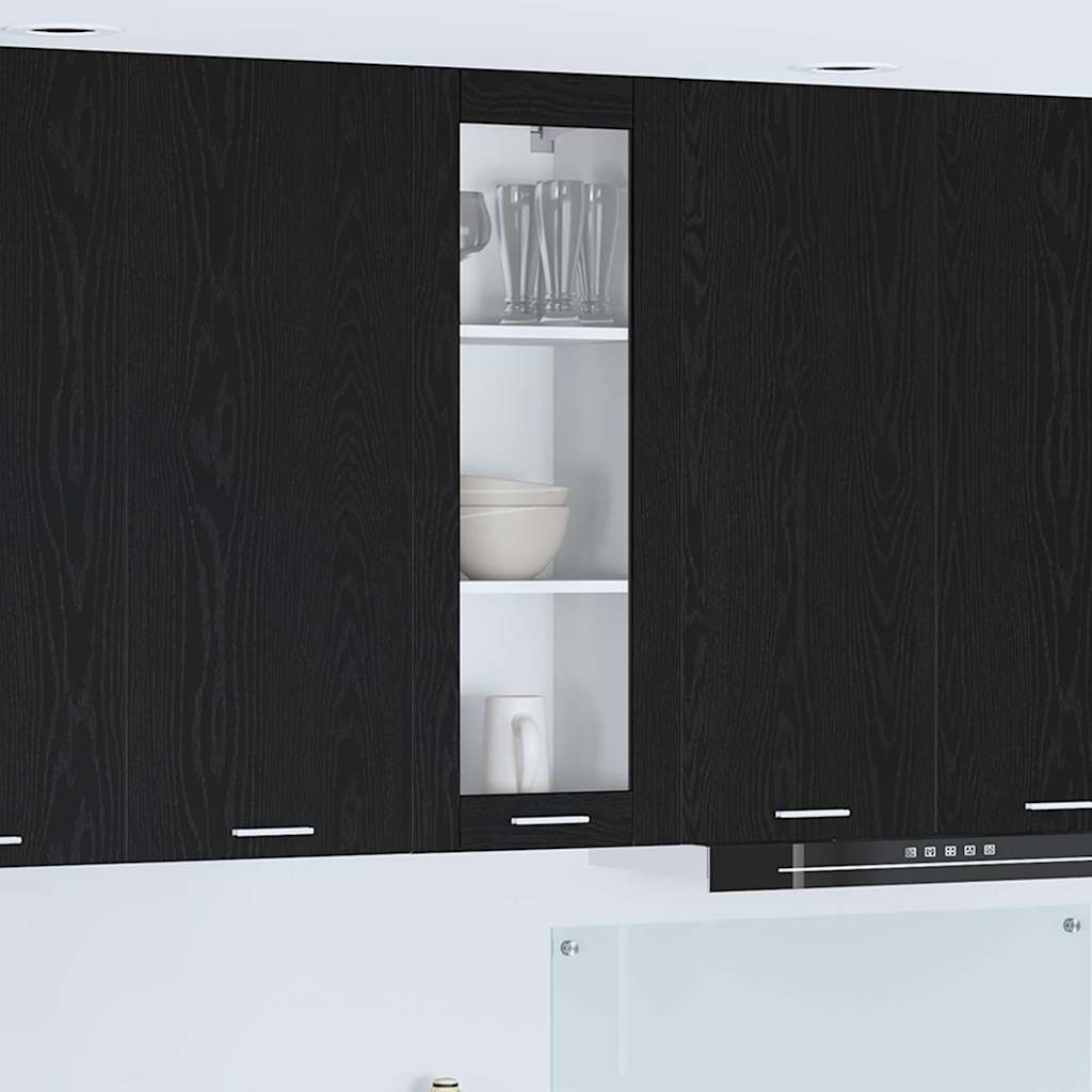 Dulap suspendat cu raft Riga Stejar Negru 40 x 31 x 100 cm — imaginea 2