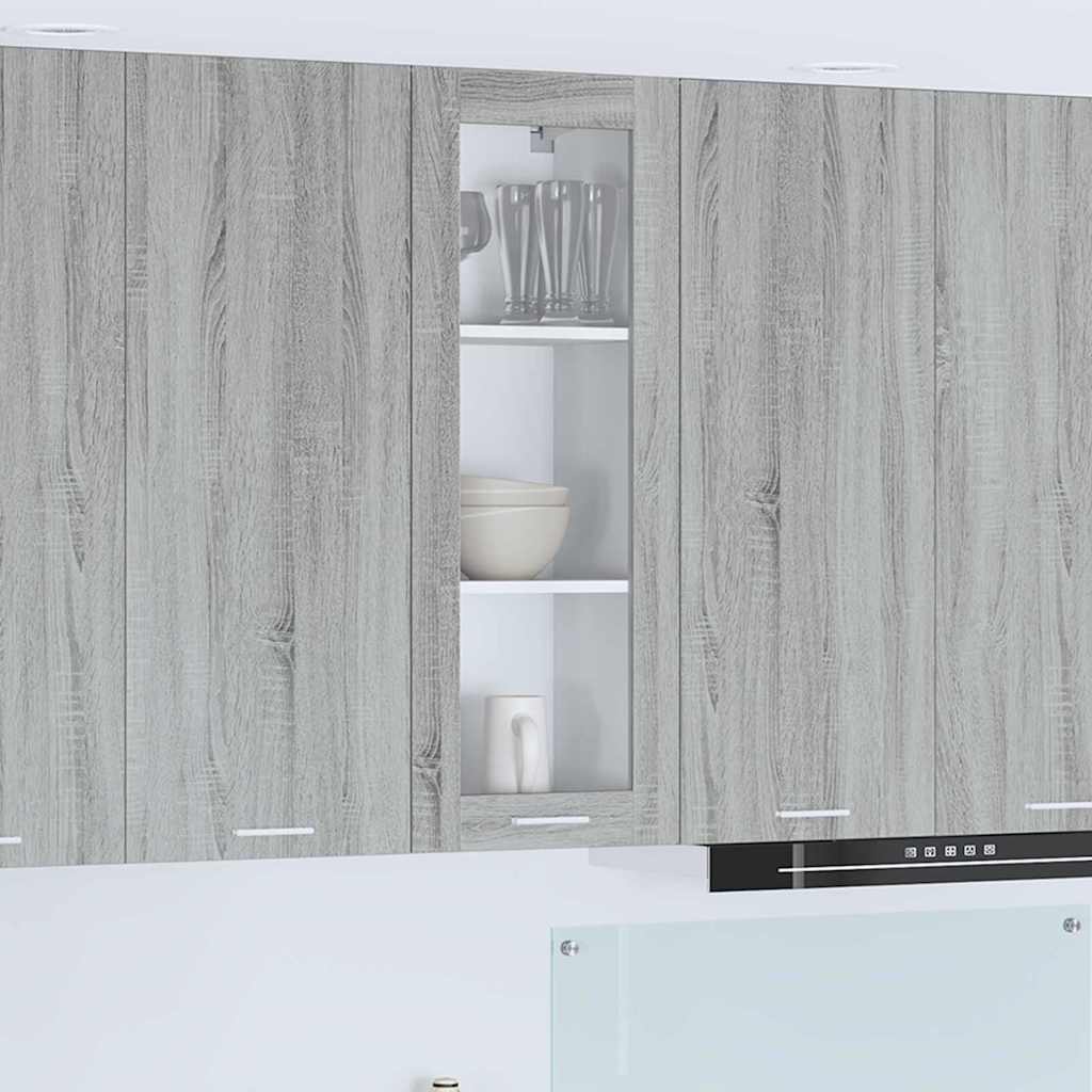 Dulap suspendat Riga Gri Sonoma 40 x 31 x 100 cm Lemn compozit — imaginea 2