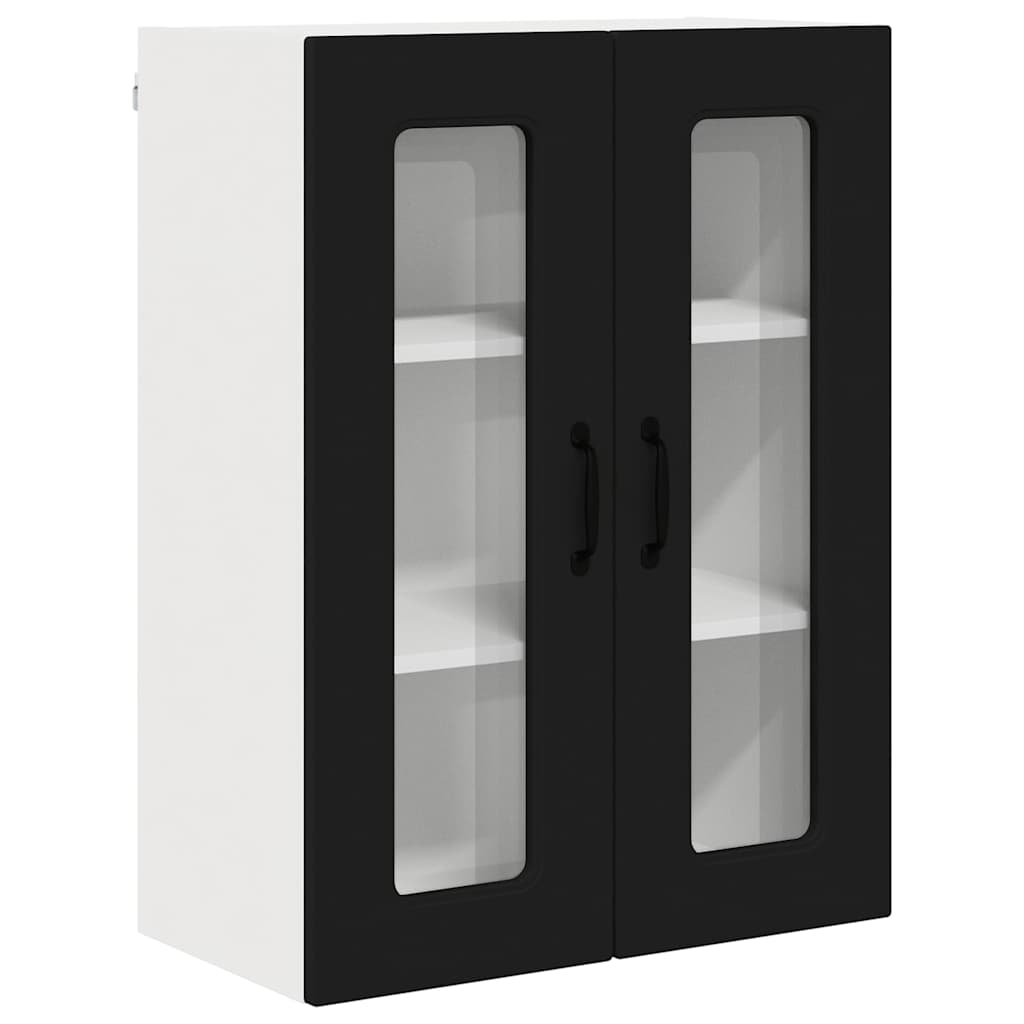 Dulap suspendat de bucatarie cu raft Negru 60 x 31 x 80 cm