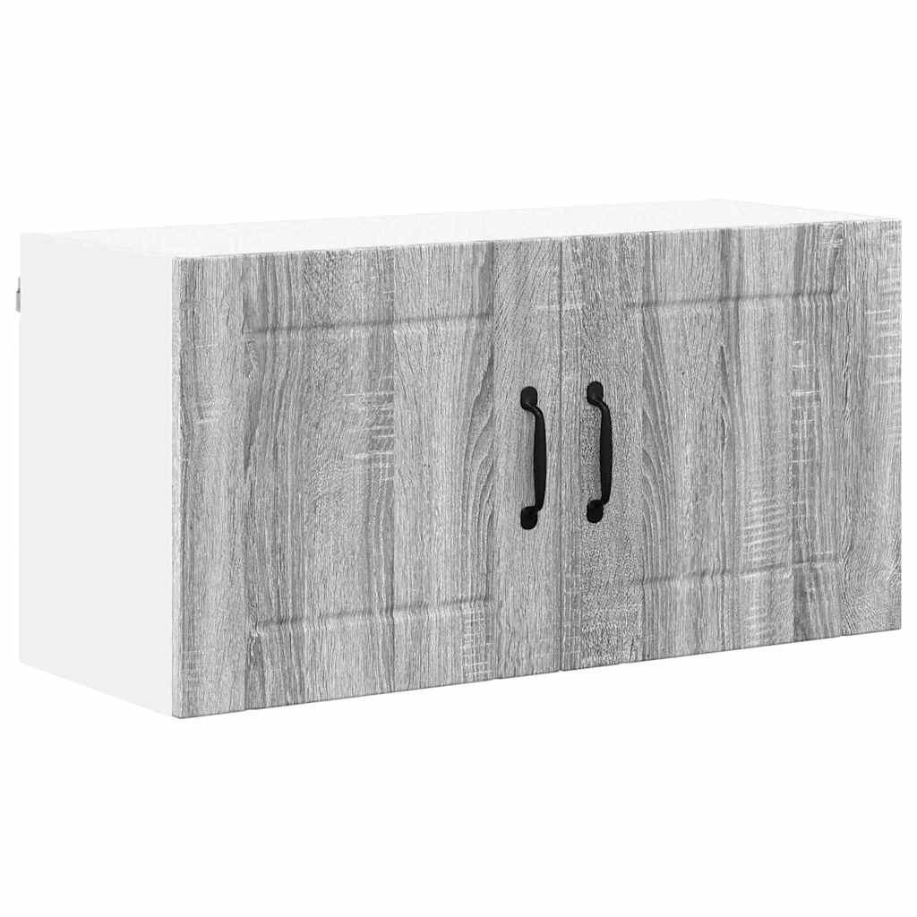 Dulap suspendat de bucatarie cu raft Gri Sonoma 80 x 31 x 40 cm