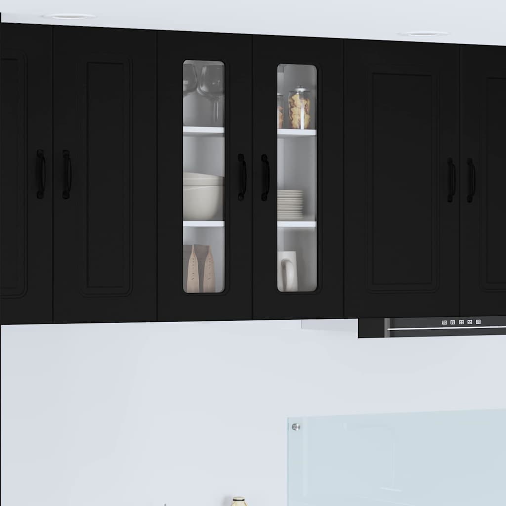 Dulap suspendat de bucatarie cu raft Negru 60 x 31 x 80 cm — imaginea 2