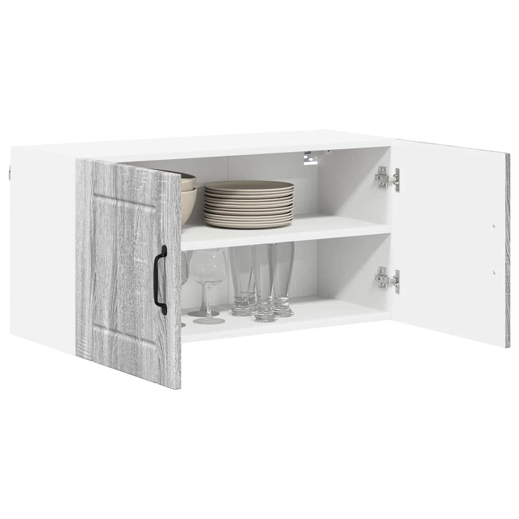 Dulap suspendat de bucatarie cu raft Gri Sonoma 80 x 31 x 40 cm — imaginea 4