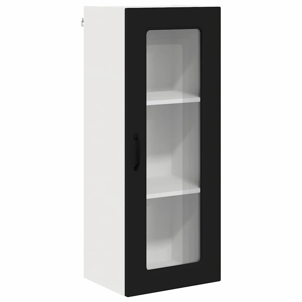 Dulap suspendat de bucatarie cu raft Negru 40 x 31 x 100 cm