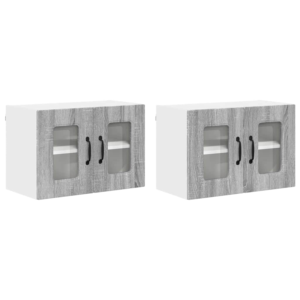 Dulap suspendat de bucatarie 2 pcs Gri Sonoma 60 x 31 x 40 cm