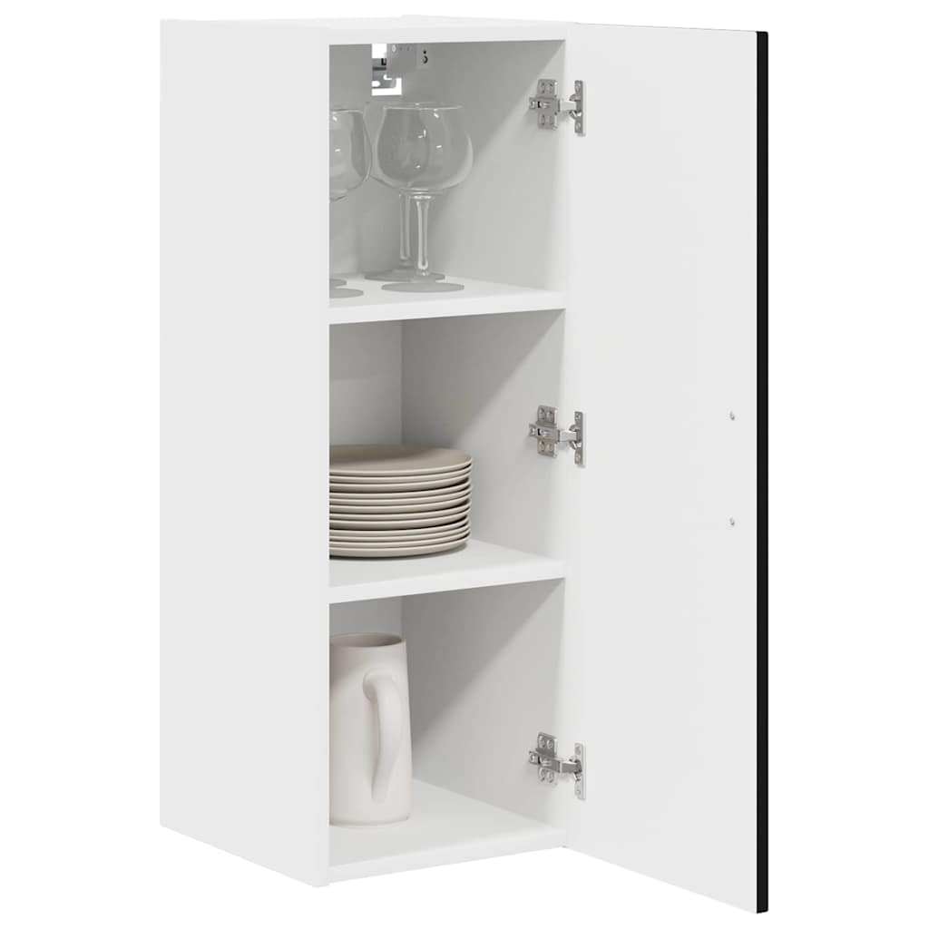 Dulap suspendat de bucatarie cu raft Negru 30 x 31 x 80 cm — imaginea 4