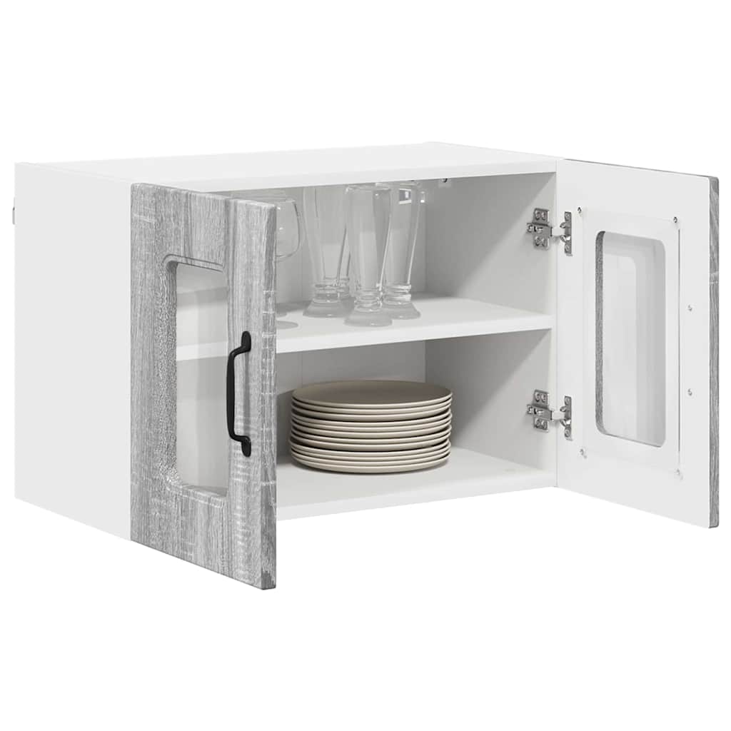 Dulap suspendat de bucatarie 2 pcs Gri Sonoma 60 x 31 x 40 cm — imaginea 4