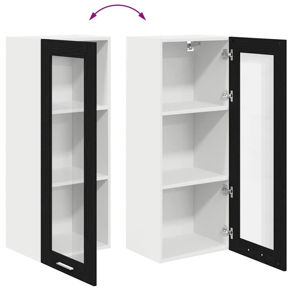Dulap suspendat cu raft Riga Stejar Negru 40 x 31 x 100 cm — imaginea 12