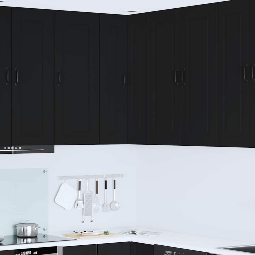 Dulap suspendat de bucatarie cu raft Negru 57 x 57 x 100 cm — imaginea 2