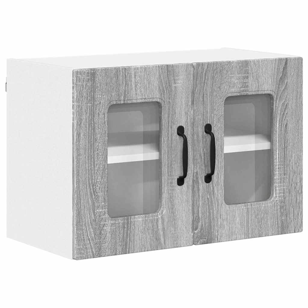 Dulap suspendat de bucatarie 2 pcs Gri Sonoma 60 x 31 x 40 cm — imaginea 6