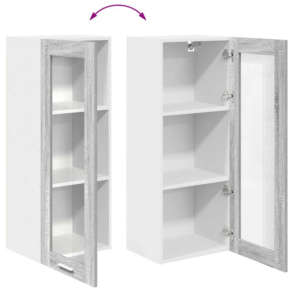 Dulap suspendat Riga Gri Sonoma 40 x 31 x 100 cm Lemn compozit — imaginea 12