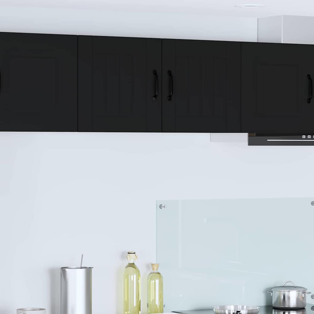 Dulap suspendat de bucatarie 2 pcs Negru 40 x 31 x 40 cm — imaginea 2
