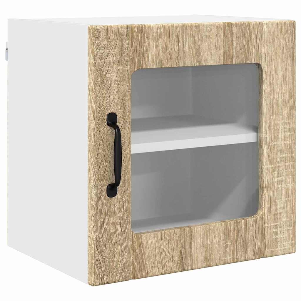 Dulap suspendat de bucatarie cu raft 2 pcs Stejar Sonoma — imaginea 5