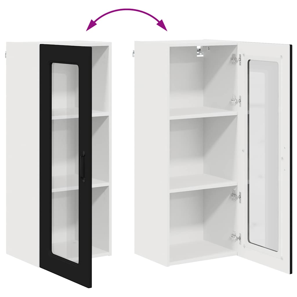 Dulap suspendat de bucatarie cu raft Negru 40 x 31 x 100 cm — imaginea 12