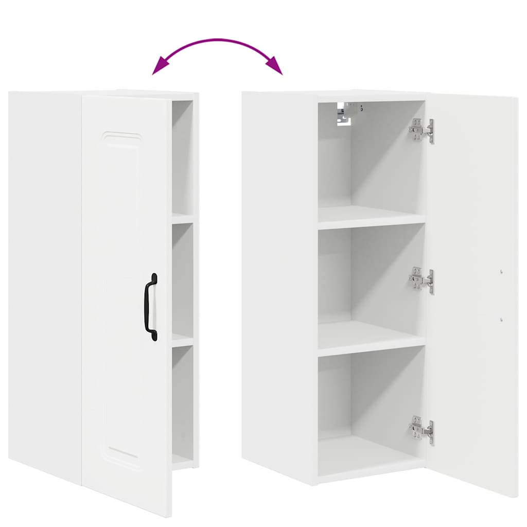 Dulap suspendat de bucatarie cu raft 2 pcs Alb 30 x 31 x 80 cm — imaginea 13