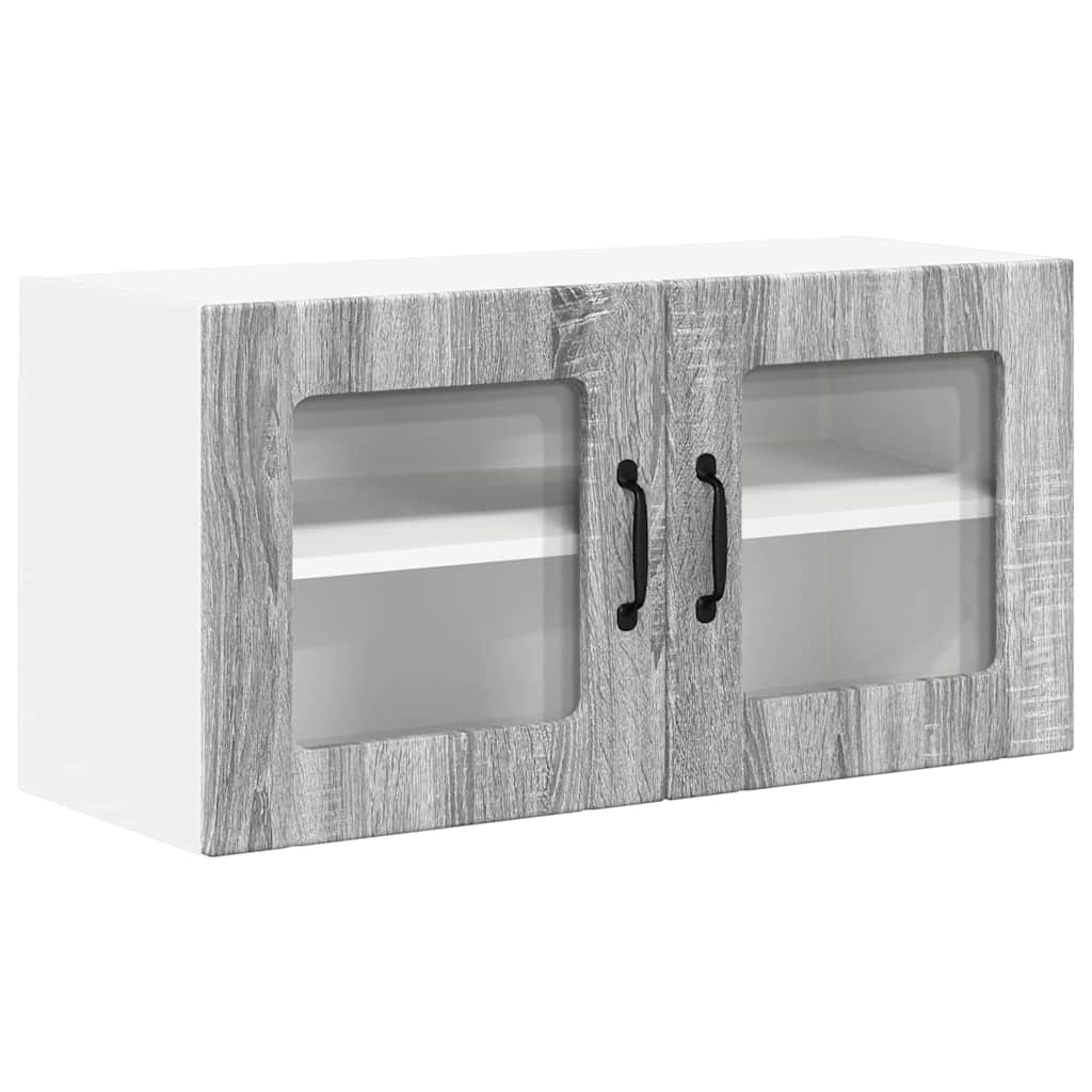 Dulap suspendat de bucatarie cu raft Gri Sonoma 80 x 31 x 40 cm
