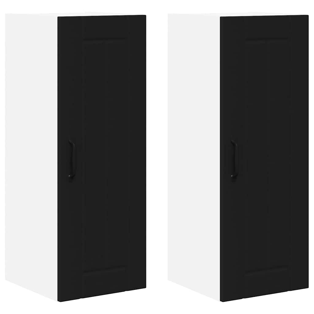 Dulap suspendat de bucatarie 2 pcs Negru 30 x 31 x 80 cm