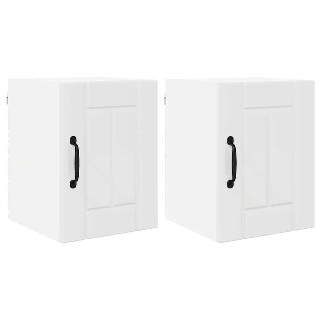 Dulap suspendat de bucatarie 2 pcs Alb lucios 30 x 31 x 40 cm