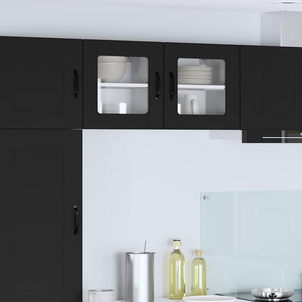 Dulap suspendat de bucatarie cu raft Negru 40 x 31 x 40 cm — imaginea 2
