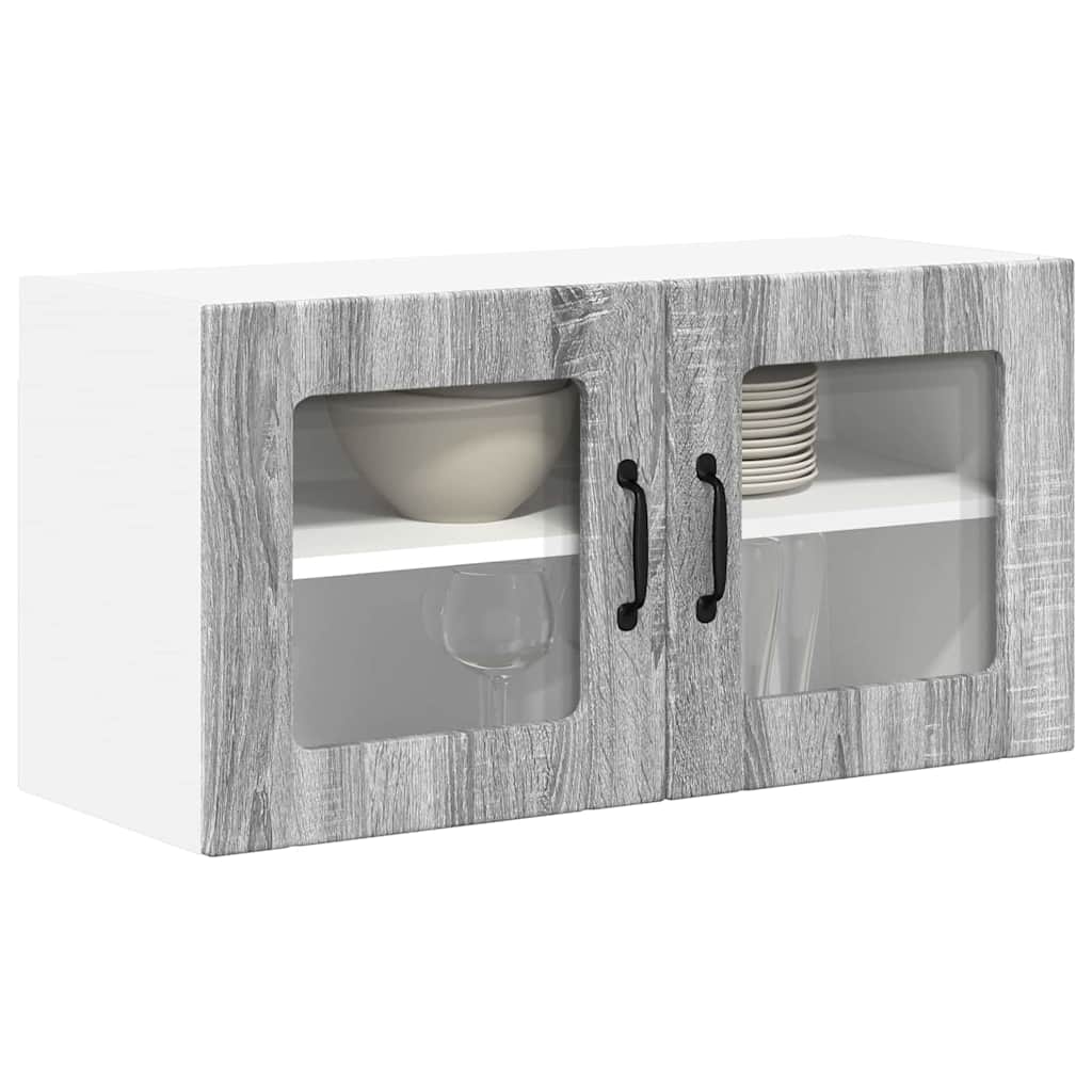 Dulap suspendat de bucatarie cu raft Gri Sonoma 80 x 31 x 40 cm — imaginea 4