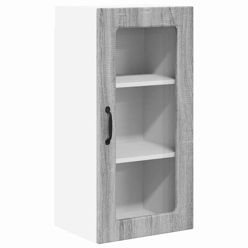 Dulap suspendat de bucatarie cu raft Gri Sonoma 40 x 31 x 80 cm