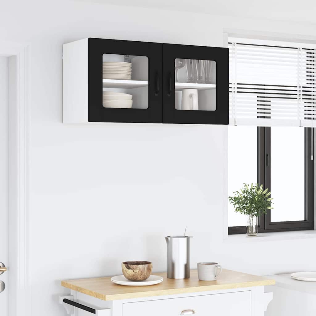 Dulap suspendat de bucatarie cu raft Negru 40 x 31 x 40 cm — imaginea 5