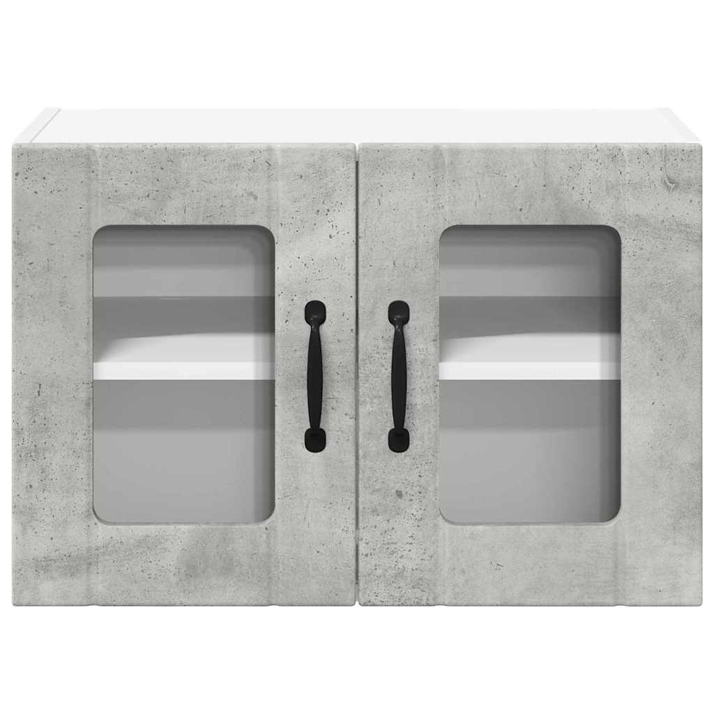 Dulap suspendat de bucatarie cu raft 2 pcs Gri din beton — imaginea 8