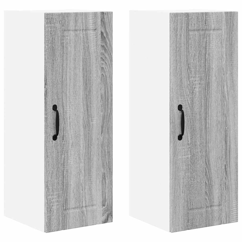 Dulap suspendat de bucatarie 2 pcs Gri Sonoma 30 x 31 x 80 cm