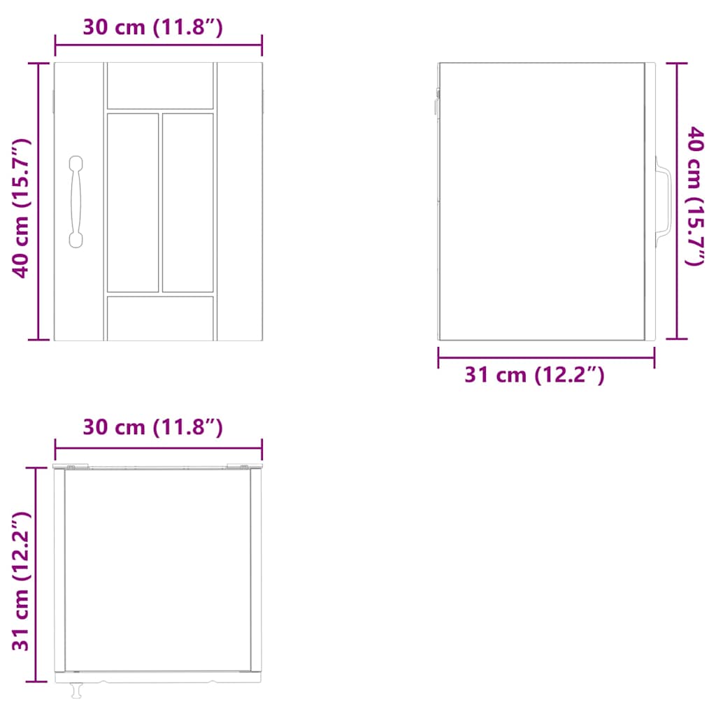 Dulap suspendat de bucatarie Stejar Sonoma 30 x 31 x 40 cm — imaginea 13