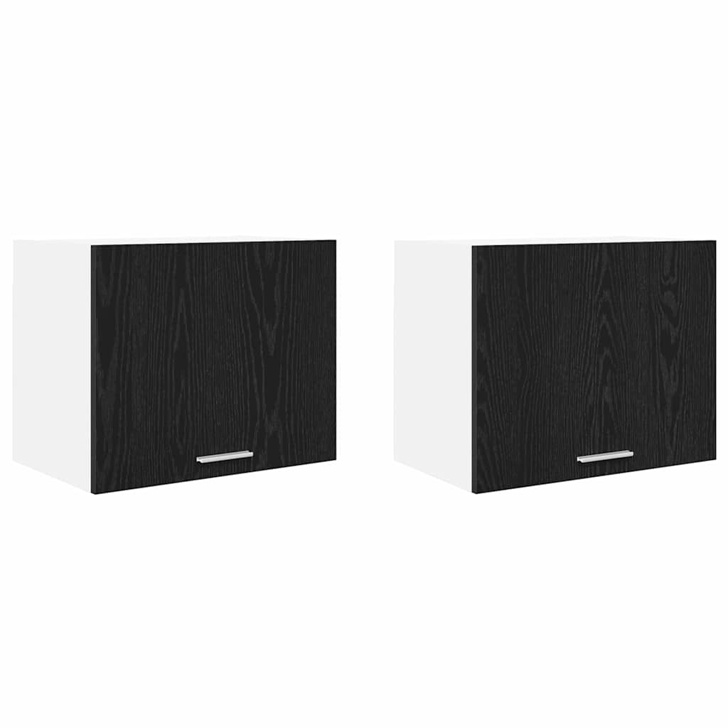 Dulap suspendat Riga 2 pcs Stejar negru si Alb 50 x 31 x 40 cm