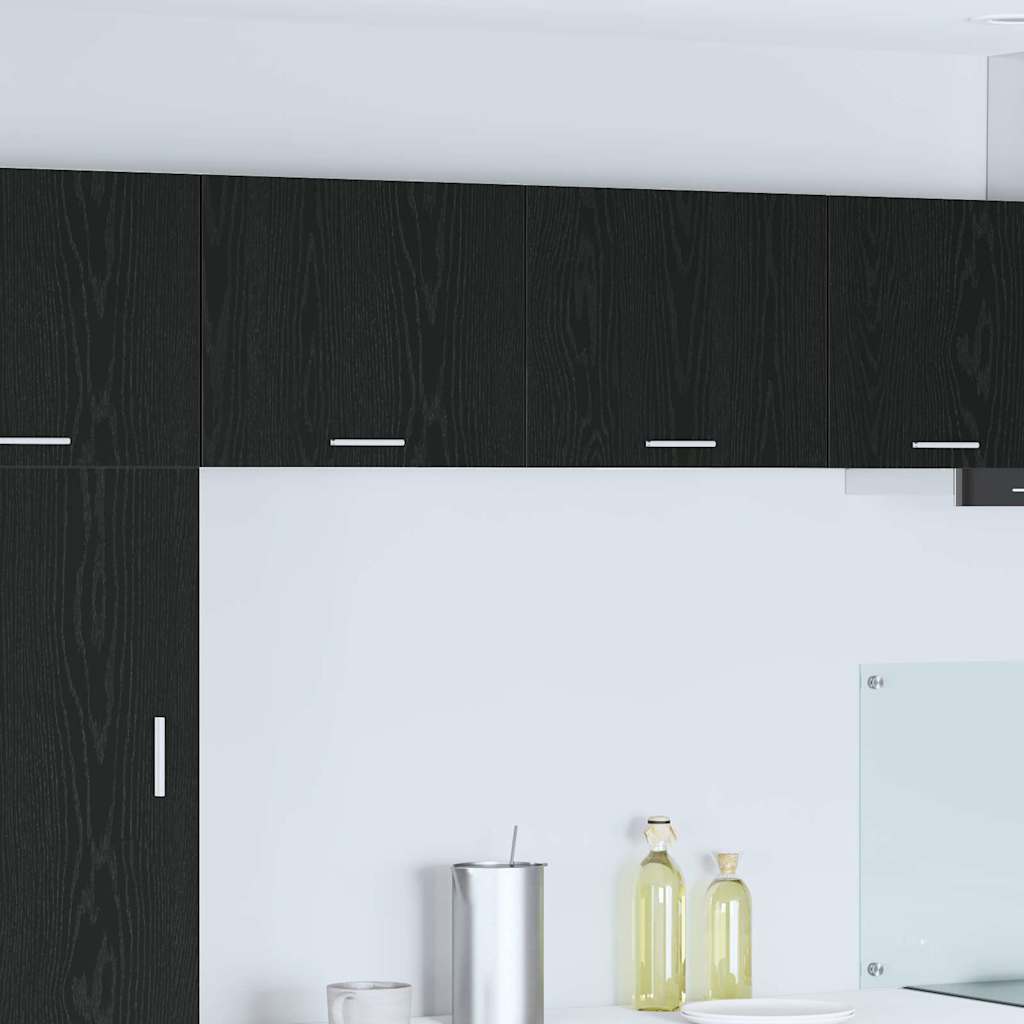 Dulap suspendat Riga 2 pcs Stejar negru si Alb 50 x 31 x 40 cm — imaginea 2
