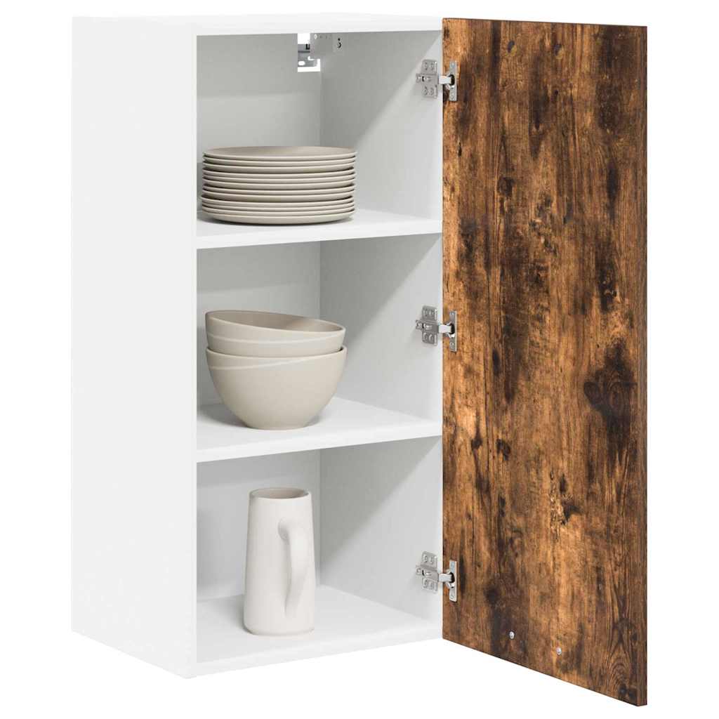 Dulap suspendat Riga Stejar afumat si alb 40 x 31 x 80 cm — imaginea 4