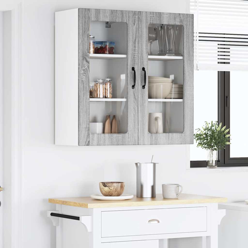 Dulap suspendat de bucatarie cu raft Gri Sonoma 40 x 31 x 80 cm — imaginea 5