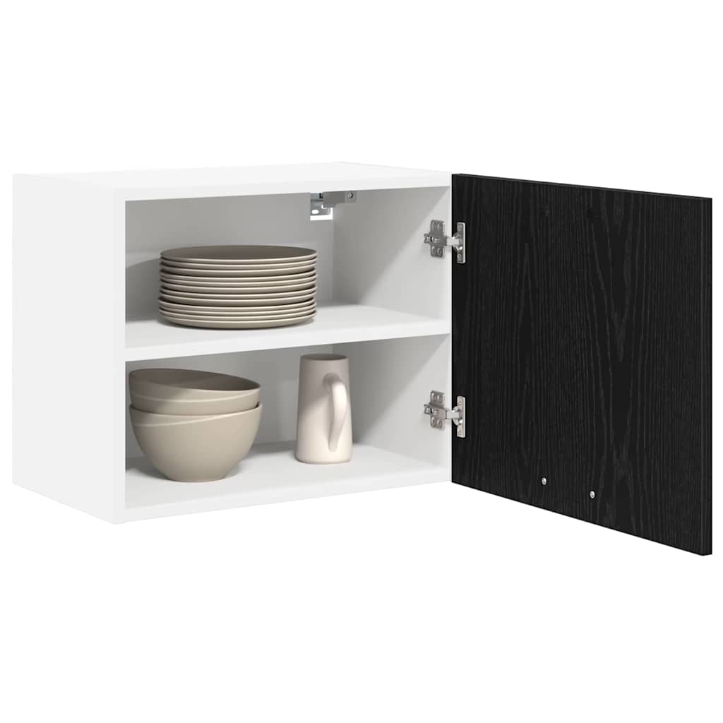 Dulap suspendat Riga 2 pcs Stejar negru si Alb 50 x 31 x 40 cm — imaginea 4