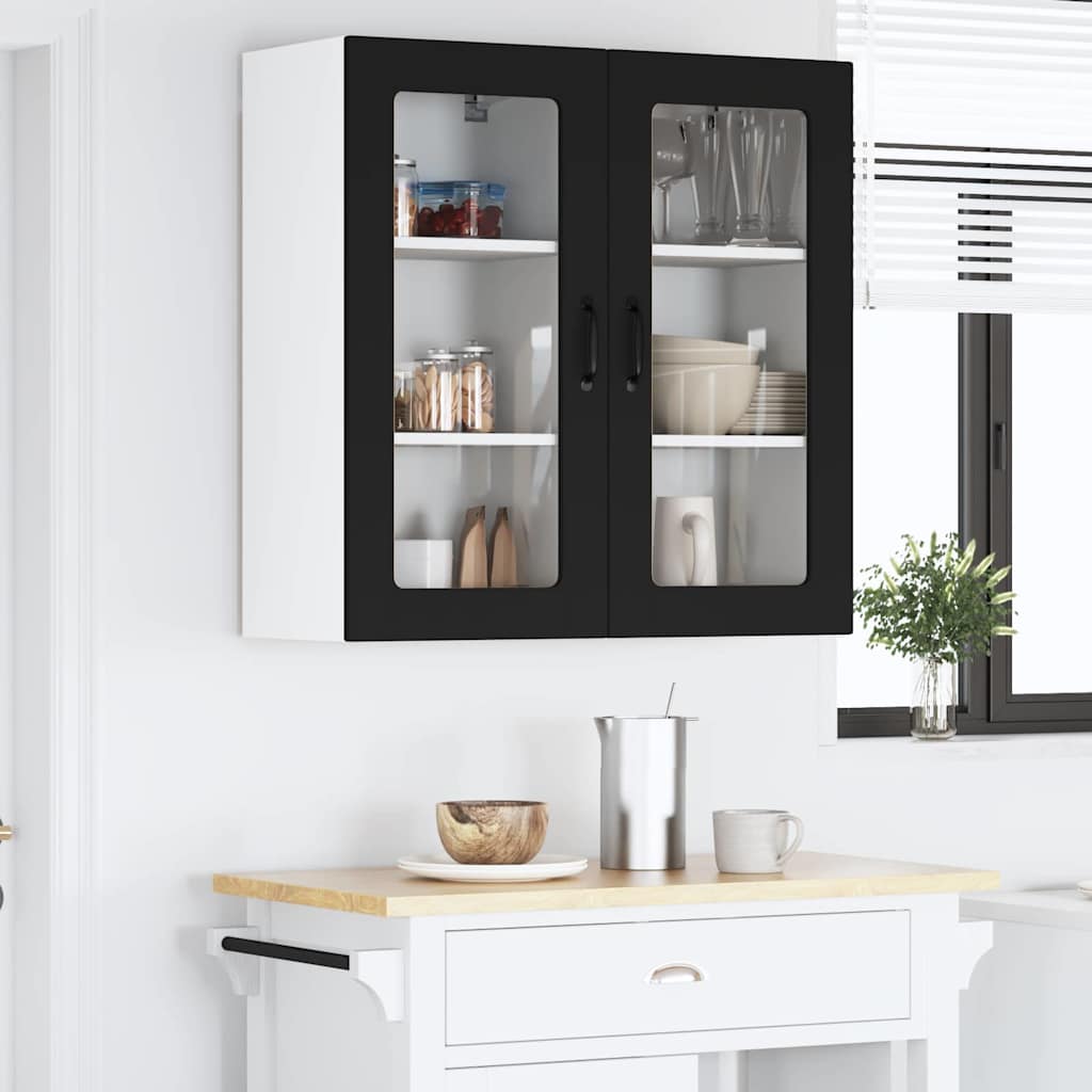 Dulap suspendat de bucatarie cu raft Negru 40 x 31 x 80 cm — imaginea 5