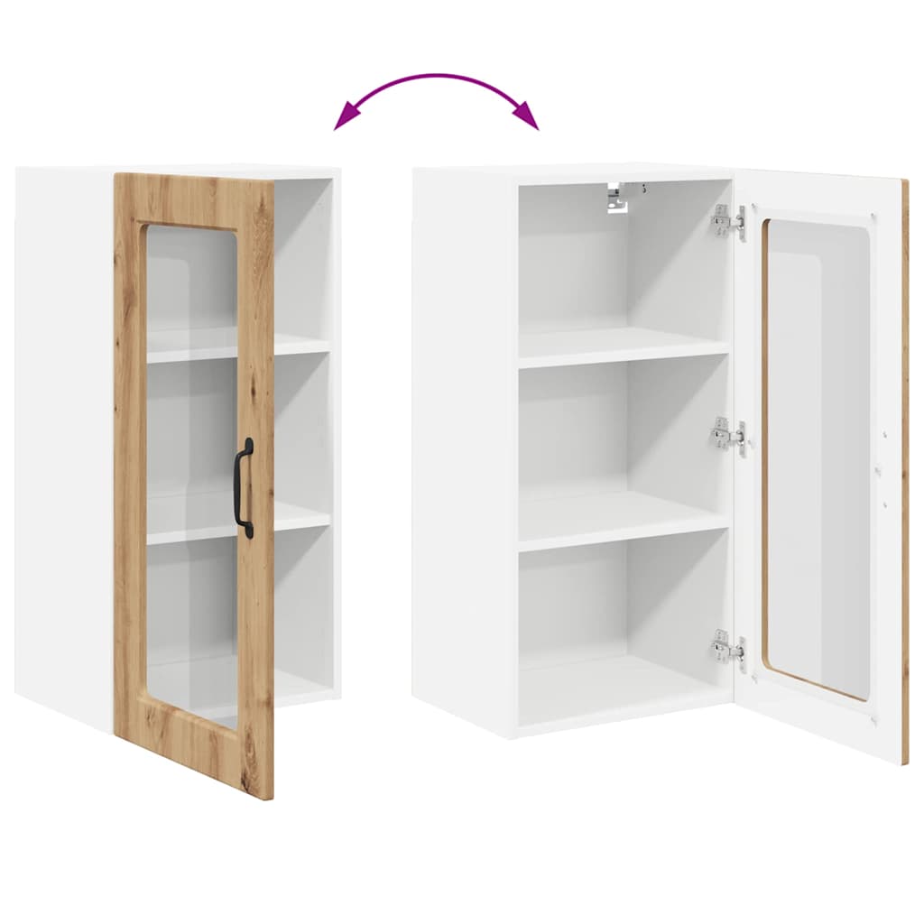 Dulap suspendat de bucatarie cu raft 2 pcs Stejar Artizanal — imaginea 13