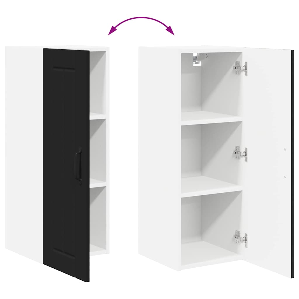 Dulap suspendat de bucatarie 2 pcs Negru 30 x 31 x 80 cm — imaginea 13