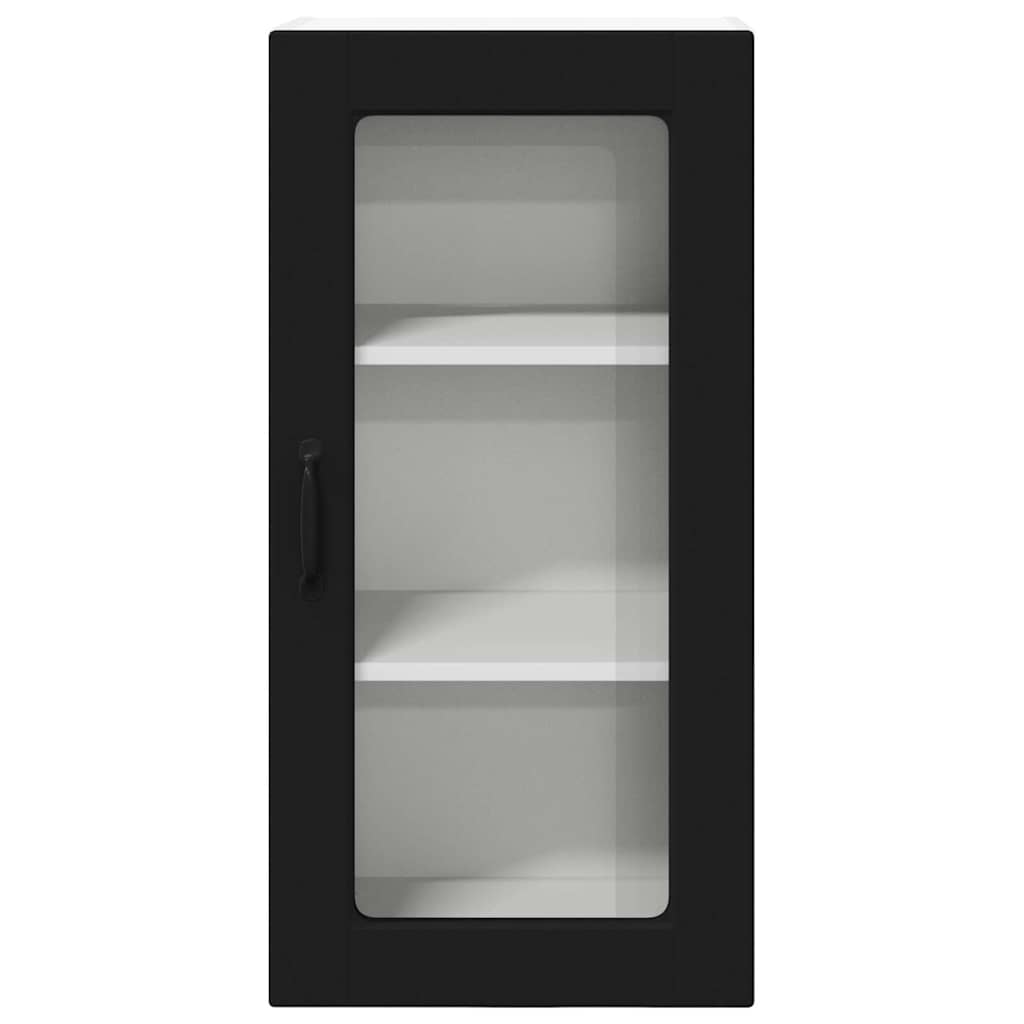 Dulap suspendat de bucatarie cu raft Negru 40 x 31 x 80 cm — imaginea 7