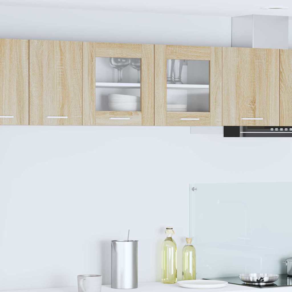 Dulap suspendat Riga Stejar Sonoma si Alb 80 x 31 x 40 cm — imaginea 2