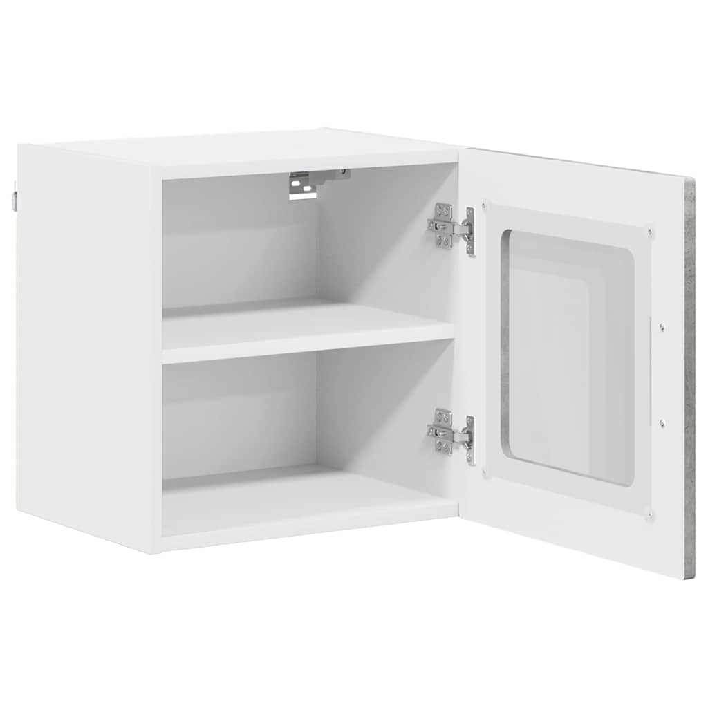 Dulap suspendat de bucatarie cu raft 2 pcs Gri din beton — imaginea 7