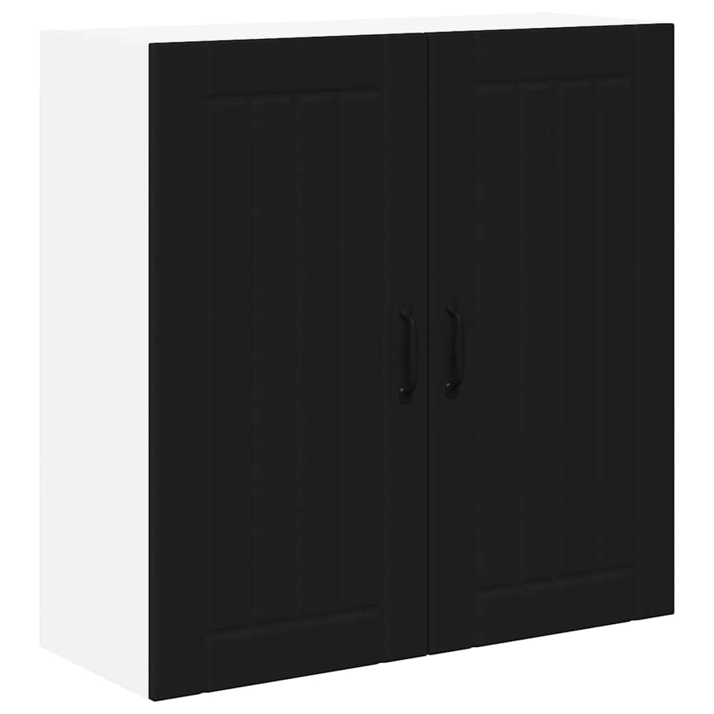 Dulap suspendat de bucatarie cu raft Negru 80 x 31 x 80 cm