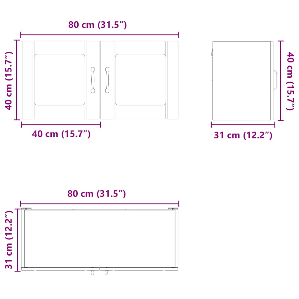 Dulap suspendat de bucatarie Stejar Sonoma 80 x 31 x 40 cm — imaginea 12