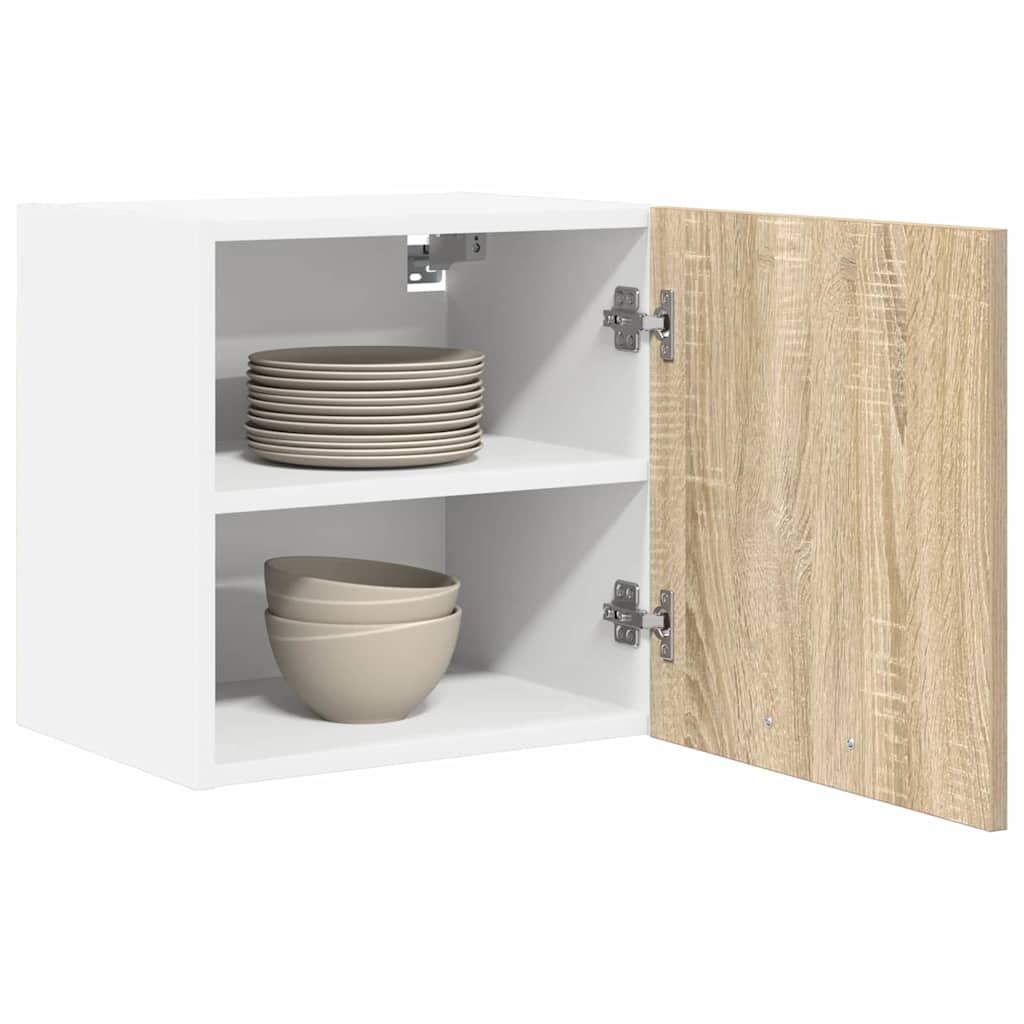 Dulap suspendat Riga Stejar Sonoma si Alb 40 x 31 x 40 cm — imaginea 4