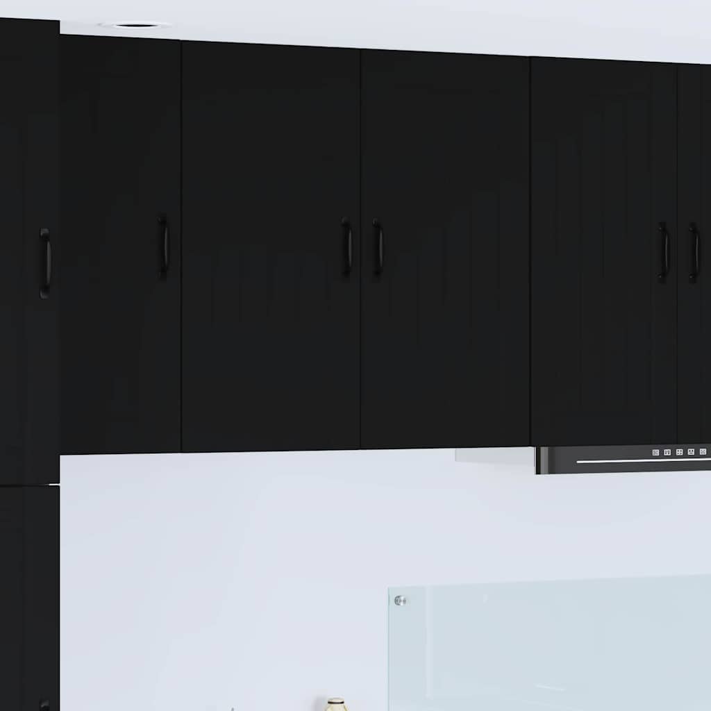 Dulap suspendat de bucatarie cu raft Negru 80 x 31 x 80 cm — imaginea 2
