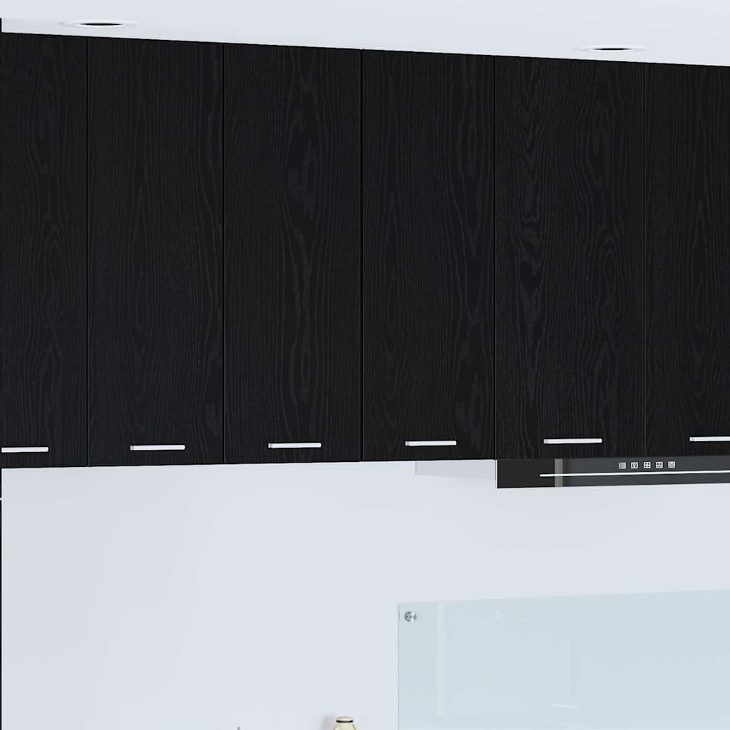 Dulap suspendat Riga 2 pcs Stejar negru si Alb 30 x 31 x 80 cm — imaginea 2