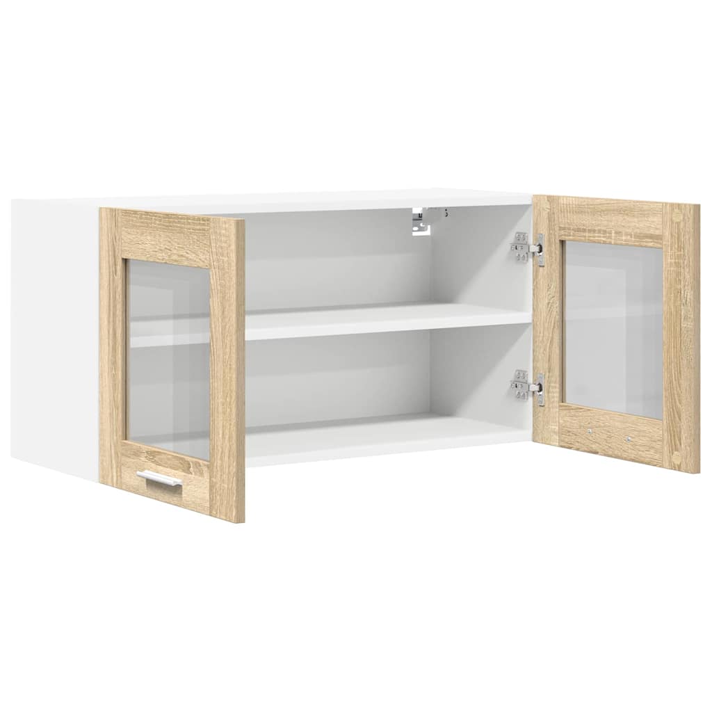 Dulap suspendat Riga Stejar Sonoma si Alb 80 x 31 x 40 cm — imaginea 6